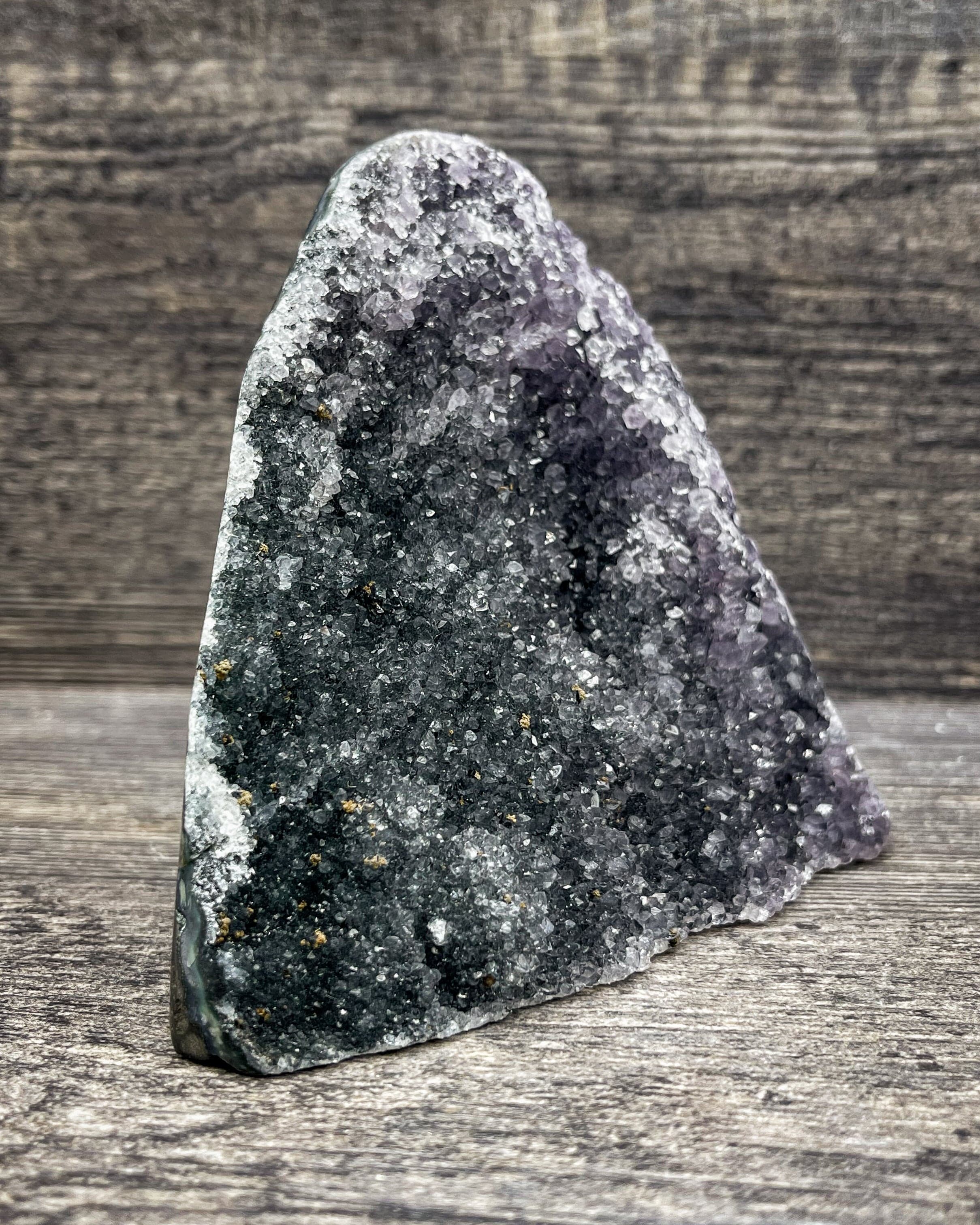 Natural Black Amethyst Crystal Cluster - 700g Raw Healing Stone for Meditation, Reiki, and Home Decor