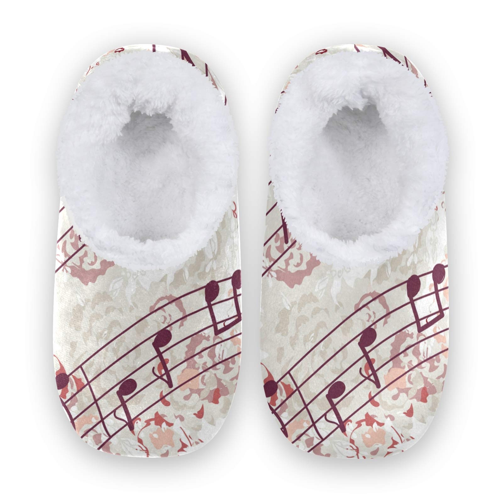 Linomo Floral Musical Slippers for Women - Cozy Indoor House Shoes for Relaxing at Home