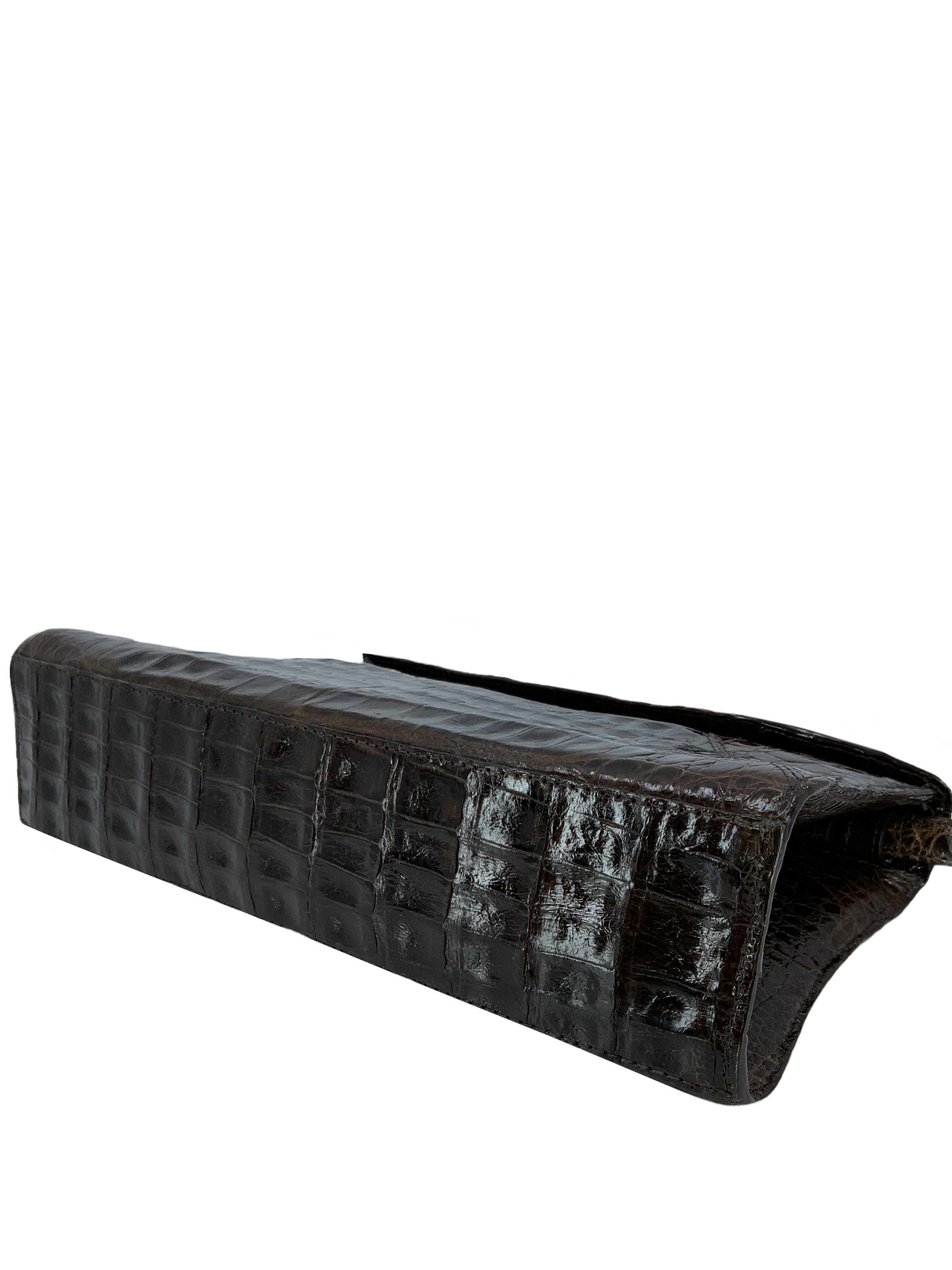 Nancy Gonzalez Genuine Crocodile Leather Small Flap Clutch with Detachable Shoulder Strap - Luxury Evening Bag for Women, Perfect for Parties, Weddings & Special Occasions