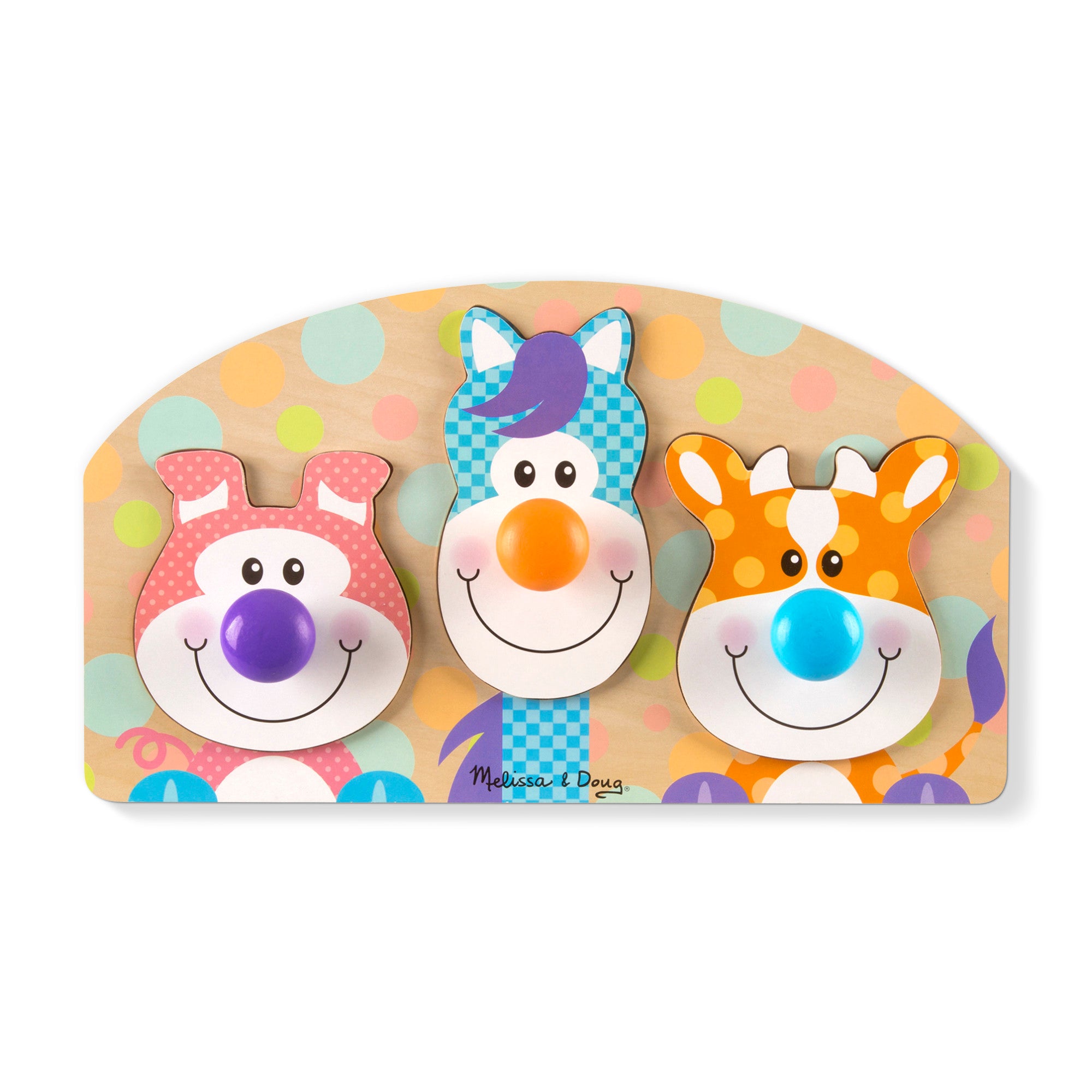 First Play Wooden Jumbo Knob Farm Animal Puzzle for Toddlers – Educational Montessori Toy for Early Learning & Fine Motor Skills Development – Perfect for Daycare, Preschool & Home Playtime