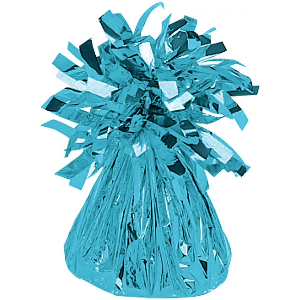 Dazzling Caribbean Blue Small Foil Balloon Weight (6 oz) - Heavy Duty Party Anchor for Helium Balloons, Eye-Catching Design - Perfect for Birthday Parties, Baby Showers, Weddings & Special Events