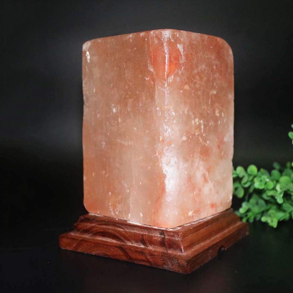 Dimmable Himalayan Salt Lamp - Natural Crystal Rock Night Light for Bedroom, Office & Study with E14 Bulb Base | Relaxing Atmosphere, Meditation Aid & Home Decor (Cuboid Shape)
