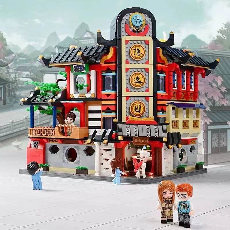 Keeppley K18003 Chinese Style Architecture Building Blocks Set - YinYi Garden Model Kit for Adults & Teens | DIY Miniature Street Scene Display & Home Decor