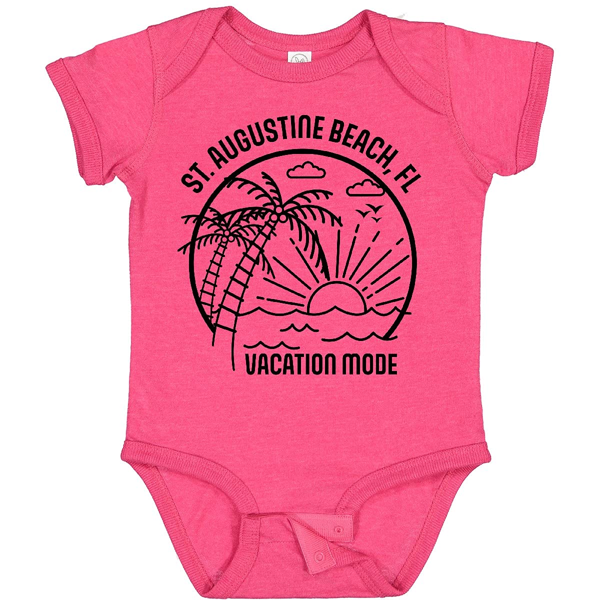 Inktastic Summer Vacation Mode St. Augustine Beach Florida Baby Bodysuit - Cute Florida Beach Outfit for Infants & Newborns - Perfect for Family Vacations, Beach Trips & Photo Shoots