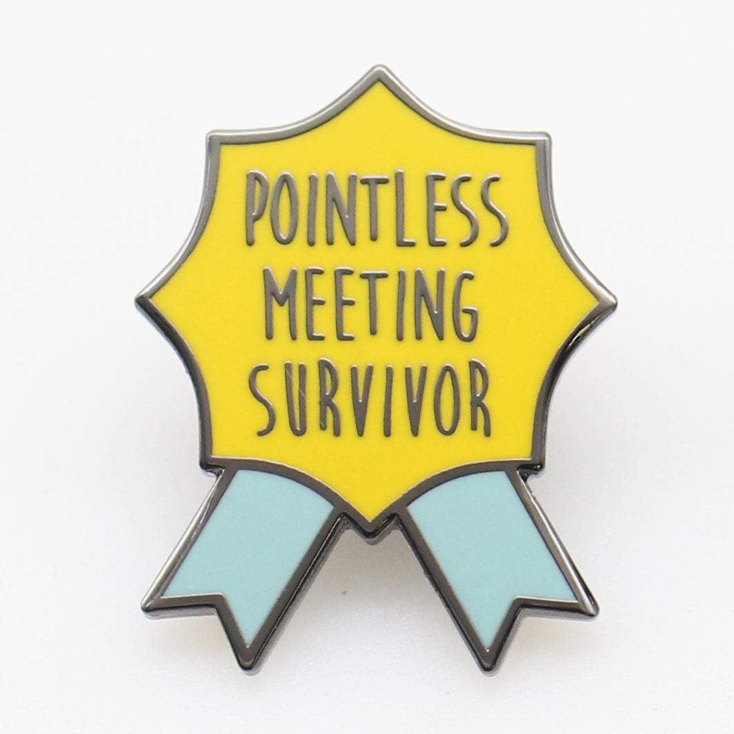 Funny Pointless Meeting Survivor Enamel Pin - Office Humor Gift for Coworkers - Perfect for Work Jokes, Office Decor & Employee Appreciation