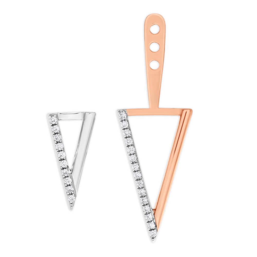 9ct Rose Gold Diamond Drop Earrings - 0.2 Carat Dangling Stud Earrings for Women | Perfect for Weddings, Parties & Special Occasions