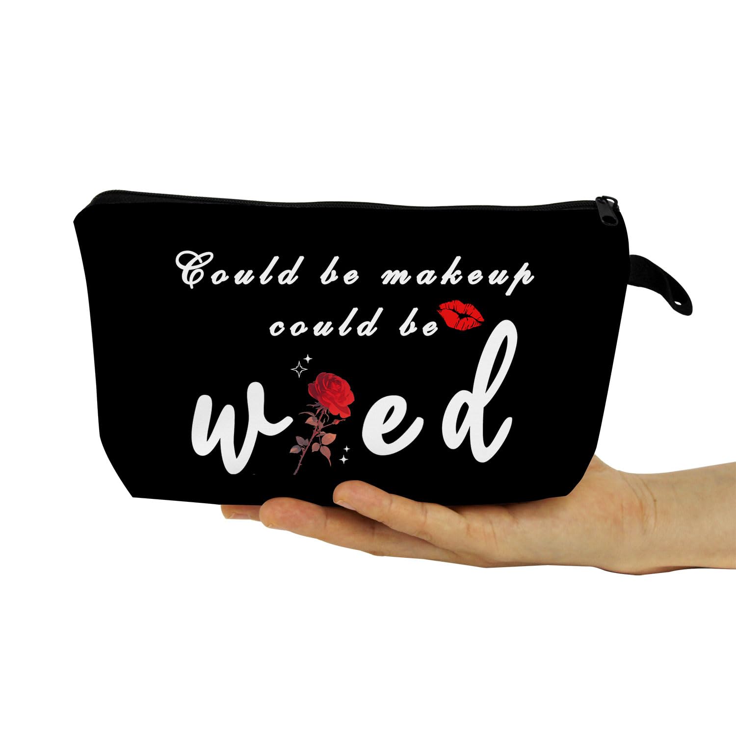 Funny Rose Lip Makeup Bag - Weed Organizer & Toiletry Pouch for Women, Perfect Gift for Sisters & Friends