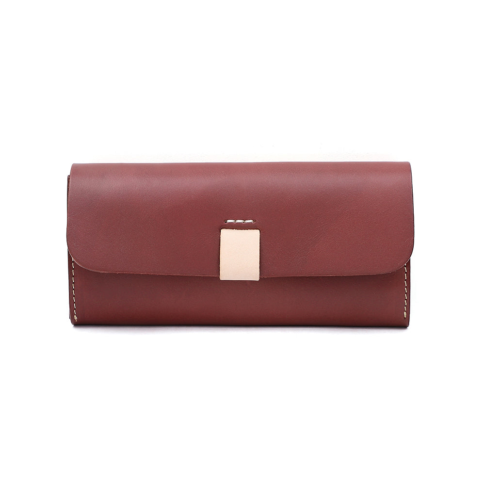 Handmade Genuine Leather Long Bifold Wallet for Women - Slim RFID Blocking Wallet with Multiple Card Slots & ID Window - Perfect for Everyday Use, Travel, and Gift Giving