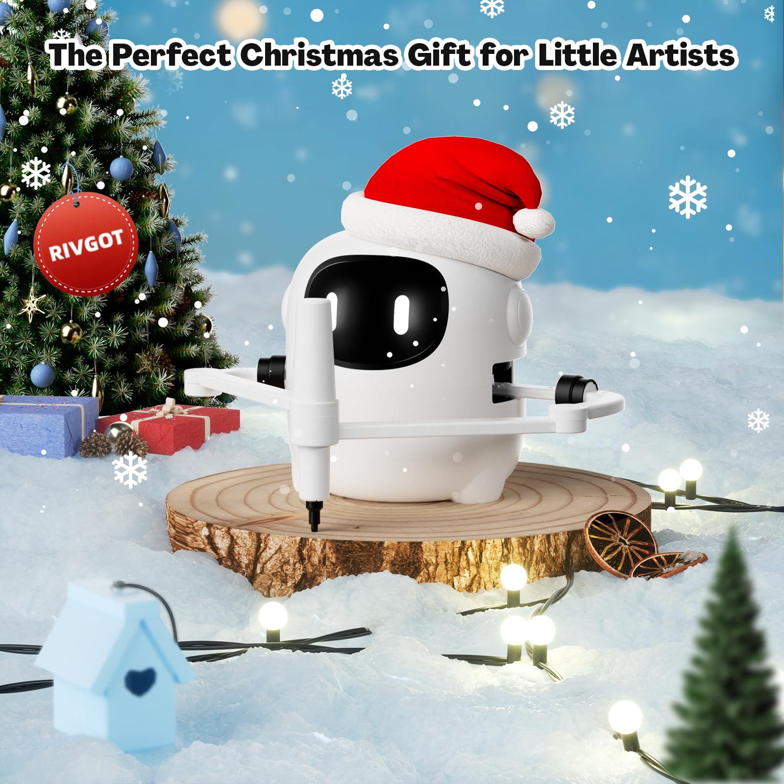 Interactive Drawing Robot for Kids with 150 Cards - Educational Voice-Activated Drawing Machine, Montessori Learning Toy for Ages 3-8 | Perfect Birthday Gift for Boys & Girls, Creative Art Activity for Home & Classroom Use