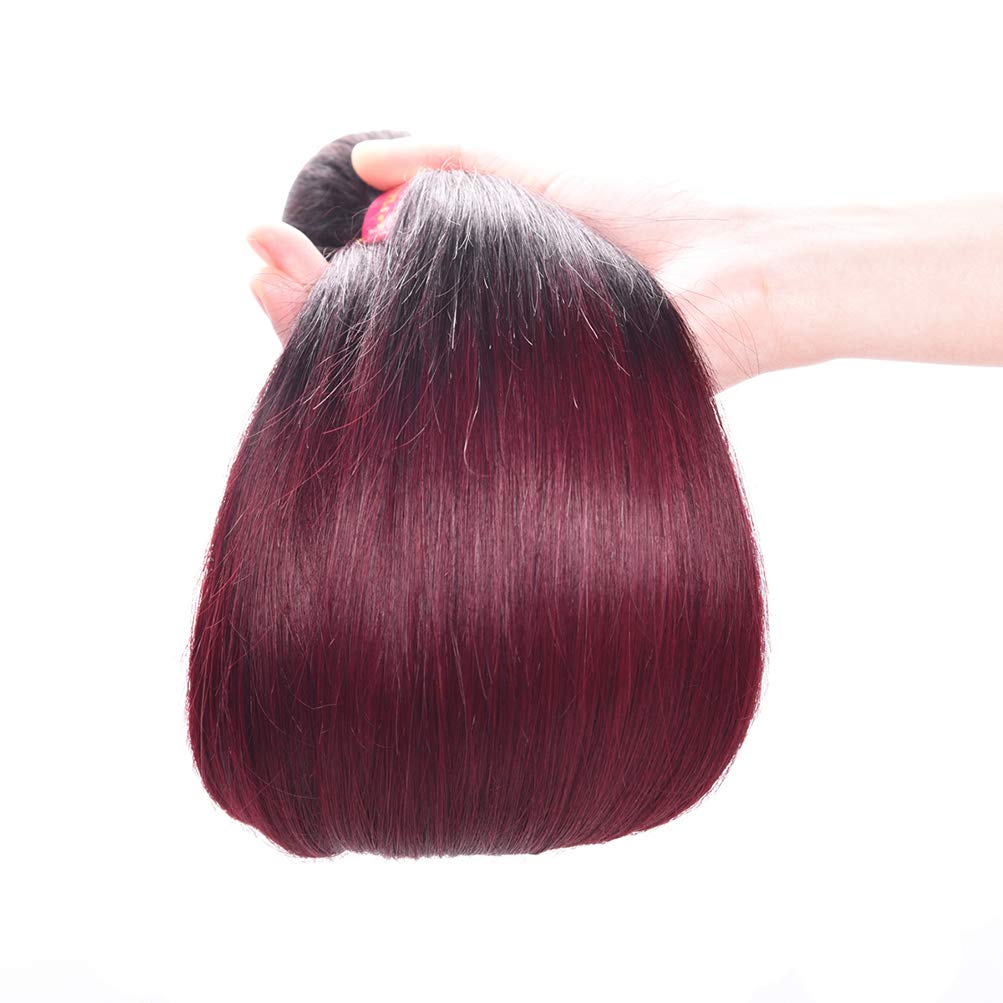 WOME Ombre Burgundy Peruvian Human Hair Bundles 24