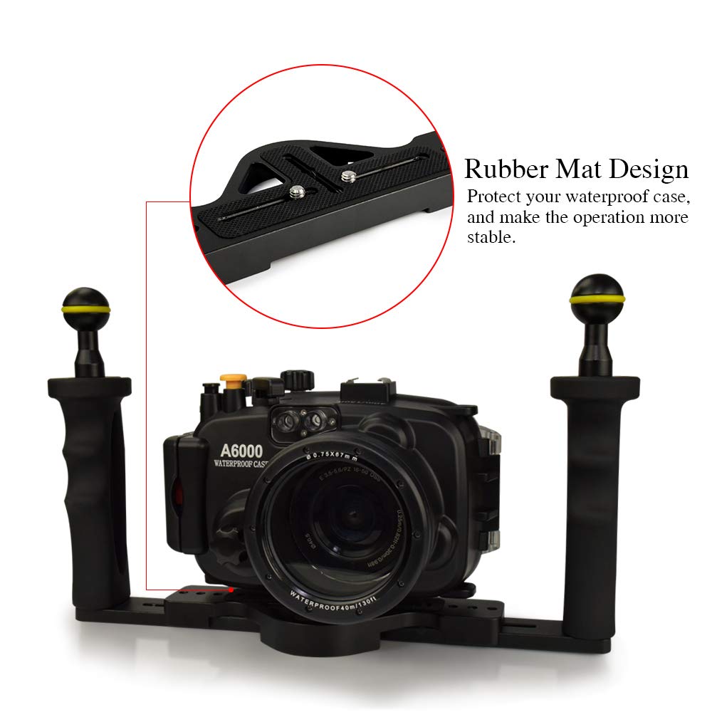 MEIKON Lightweight Aluminum Tray for Underwater Camera Housing - Perfect for Scuba Diving, Snorkeling & Underwater Photography