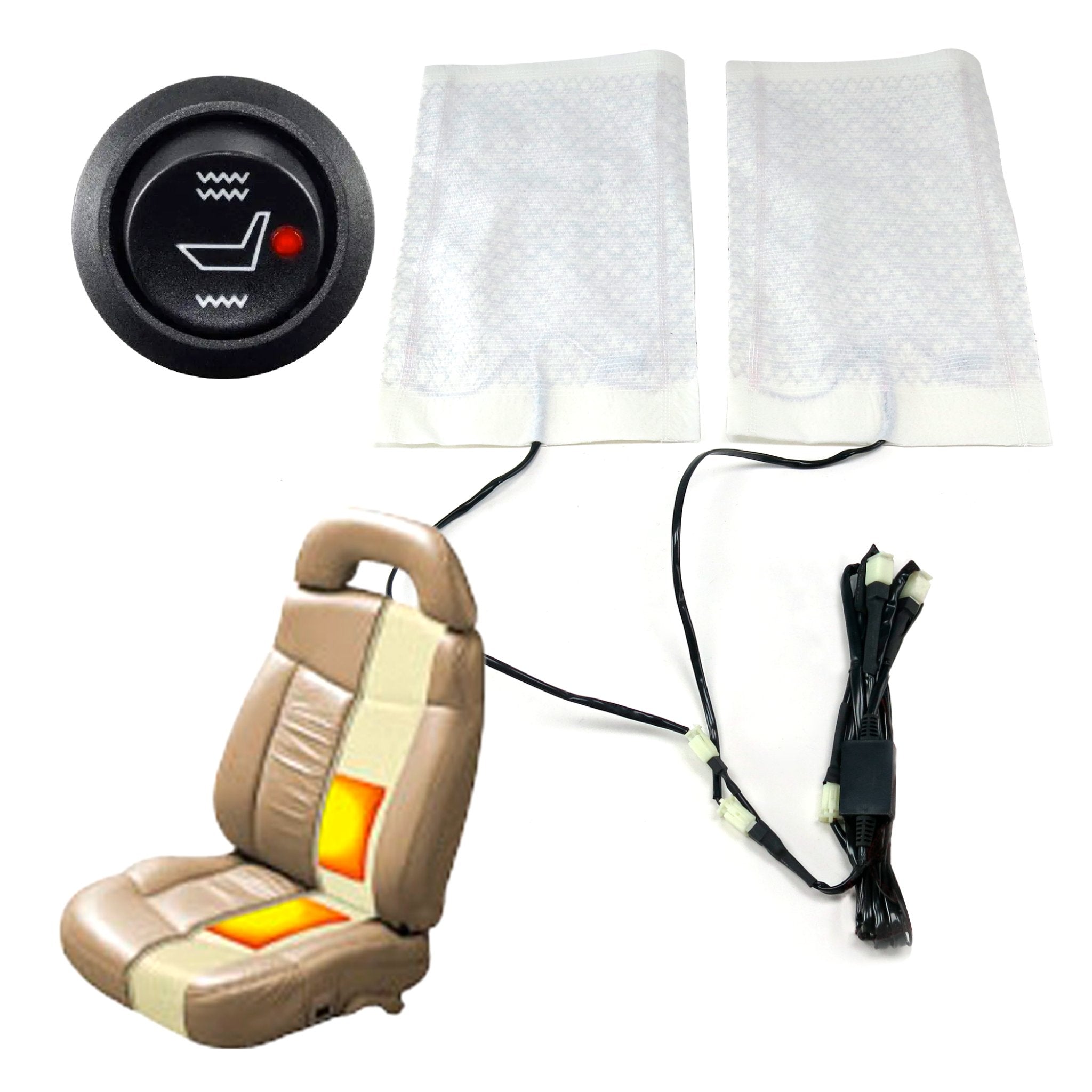 1903 Cadillac Model A Carbon Fiber Heated Seat Kit with High/Low Switch - 2 Heating Elements for Single Seat Upgrade | Perfect for Winter Driving & Classic Car Restoration