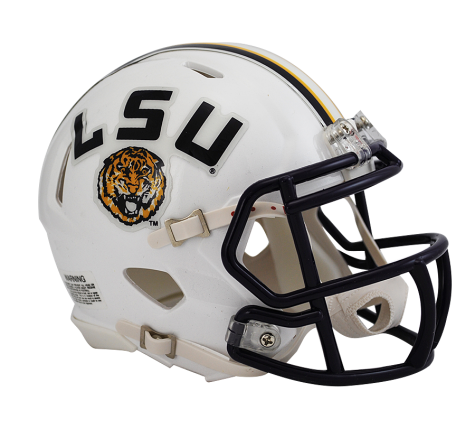 LSU Tigers White Riddell Speed Mini Helmet - Authentic College Football Collectible for Display, Gifts, and Fan Decor