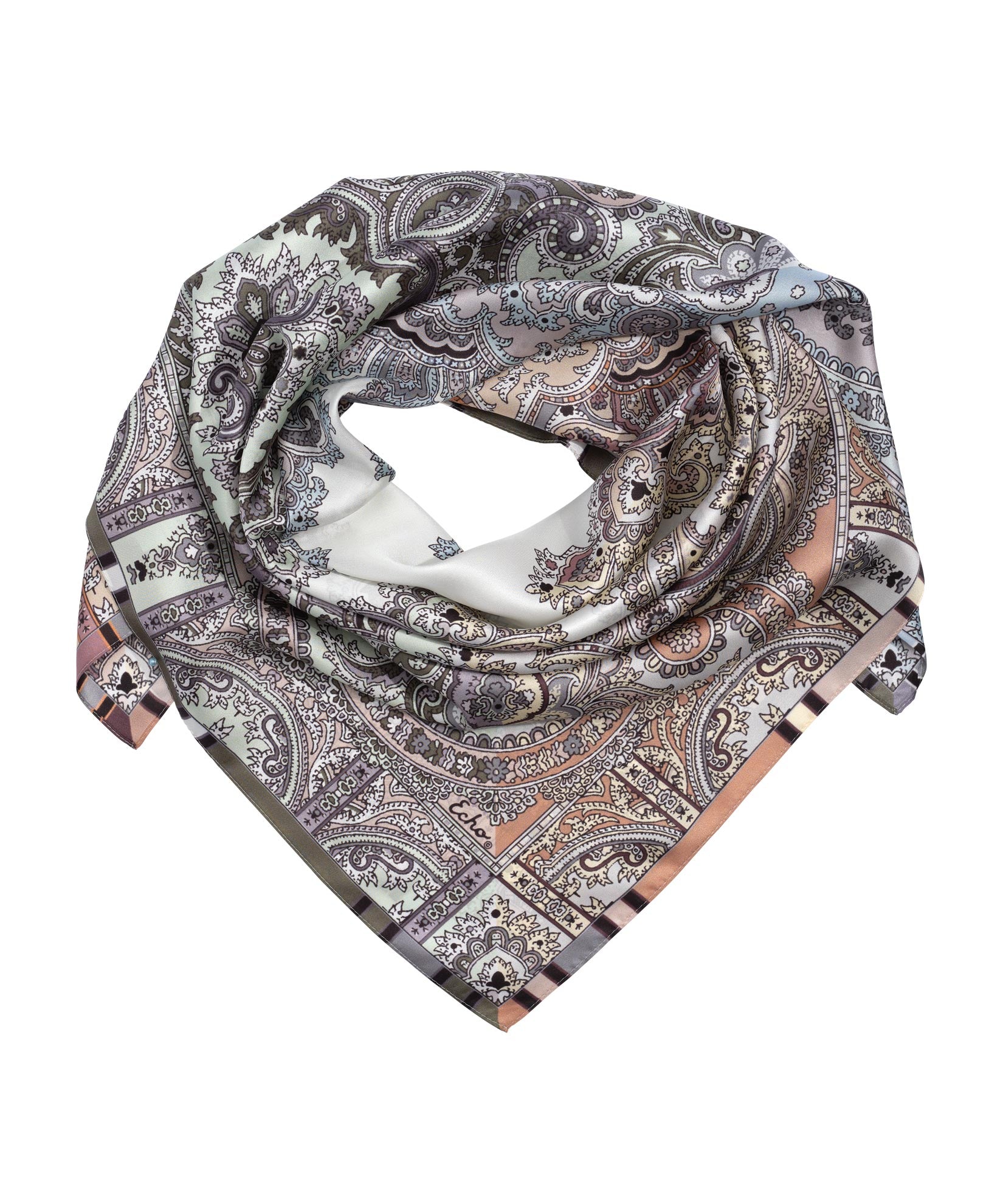 Stylish Colorblock Paisley Square Scarf - Fashionable Lightweight Womens Accessory for Fall, Winter & Spring Outfits - Perfect for Office, Travel and Casual Wear
