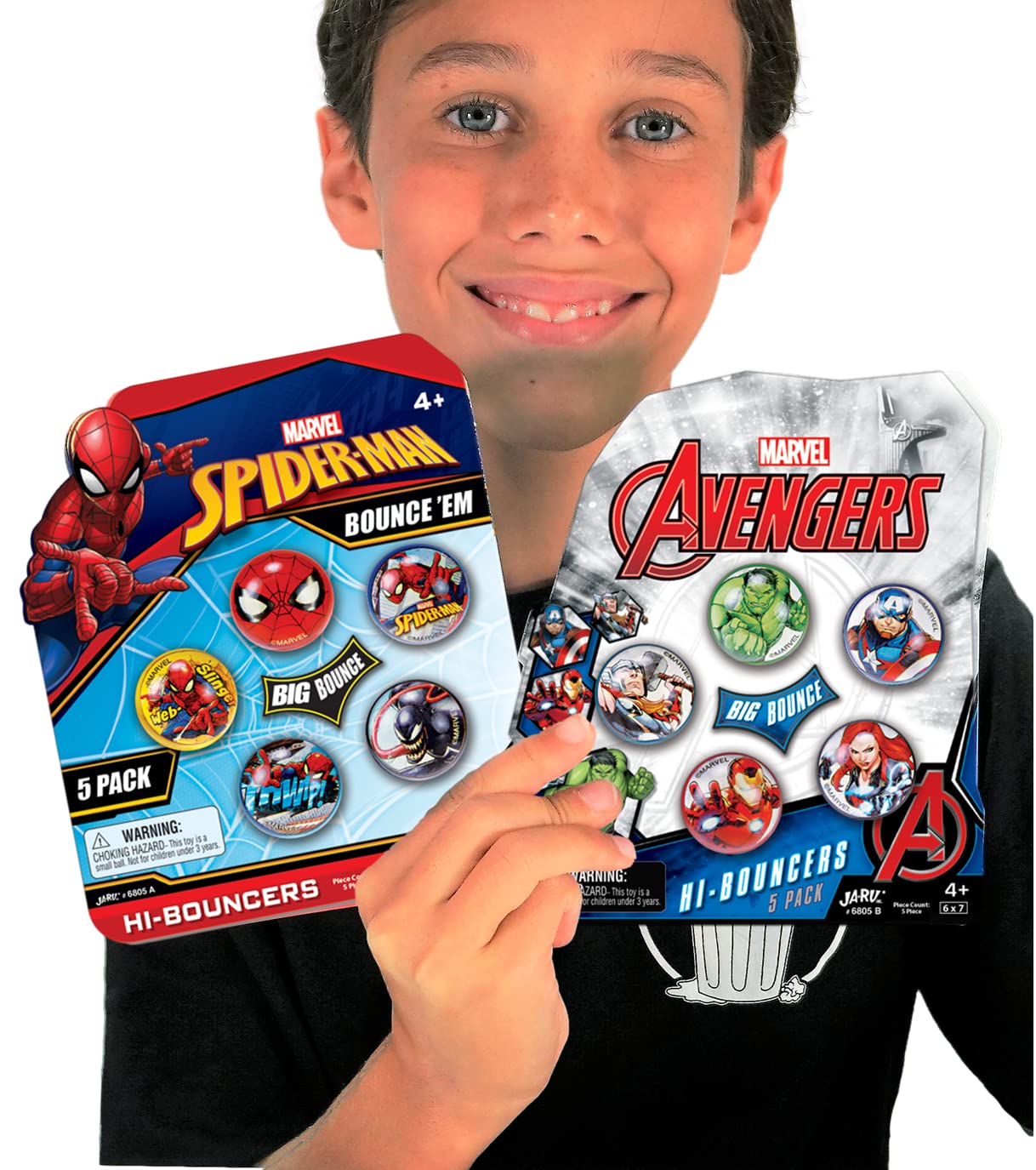 JA-RU Marvel Avengers & Spiderman Super Bouncy Balls - 1.2