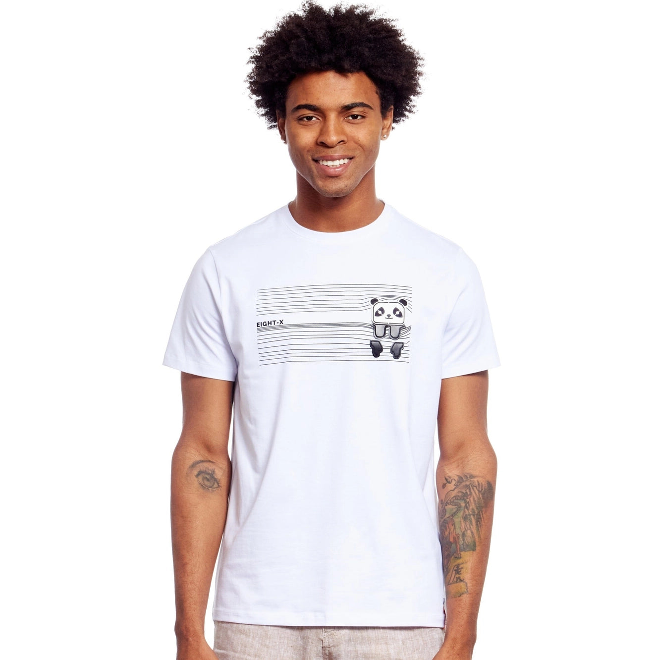 Eight X Peek A Boo Panda Graphic T-Shirt - Soft Textured Cotton Tee for Men & Women - Perfect for Casual Wear, Street Style & Panda Lovers