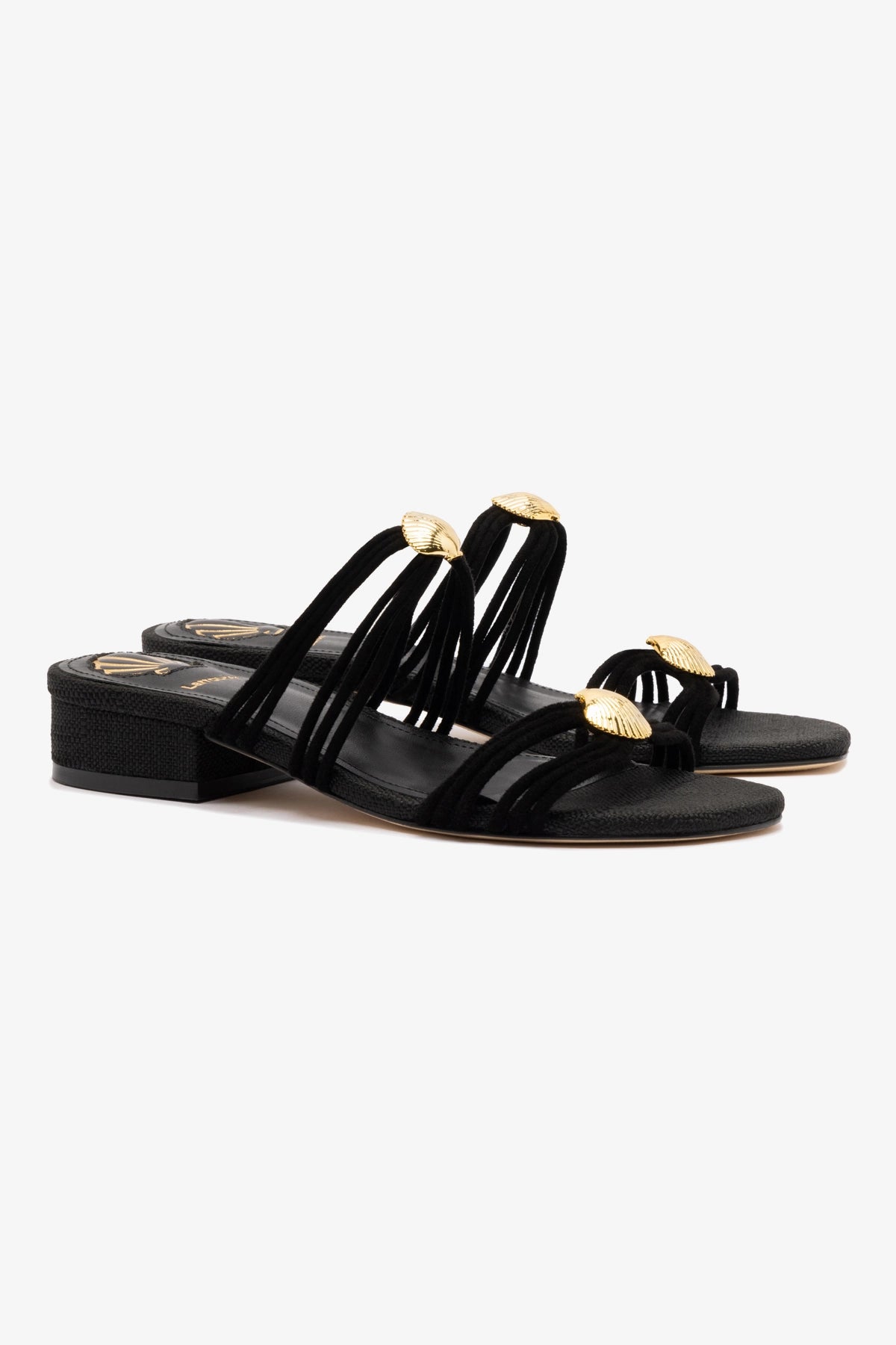 Shelly Flat Mule Shoes - Black Suede & Raffia Slides for Women | Comfortable Summer House Slippers, Beachwear & Casual Outfit Accessories