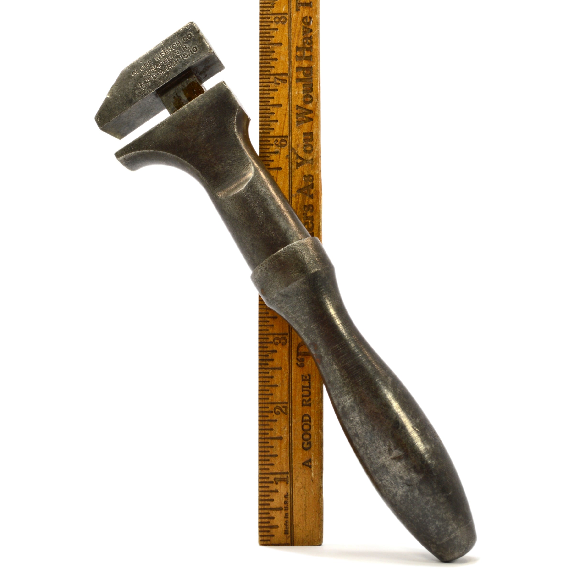 Vintage Globe Wrench Co. Adjustable Nut Wrench - Sunapee Twist Handle Design for Plumbing, Automotive & DIY Repairs | Antique Tool Collection