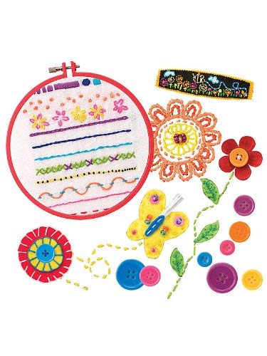 ALEX Toys Craft My Embroidery Kit for Kids - DIY Sewing Starter Kit with 6 Designs, Hoop & Threads - Creative Arts & Crafts Activity for Girls & Boys Ages 6+ - Perfect for Birthday Gifts & Rainy Day Fun