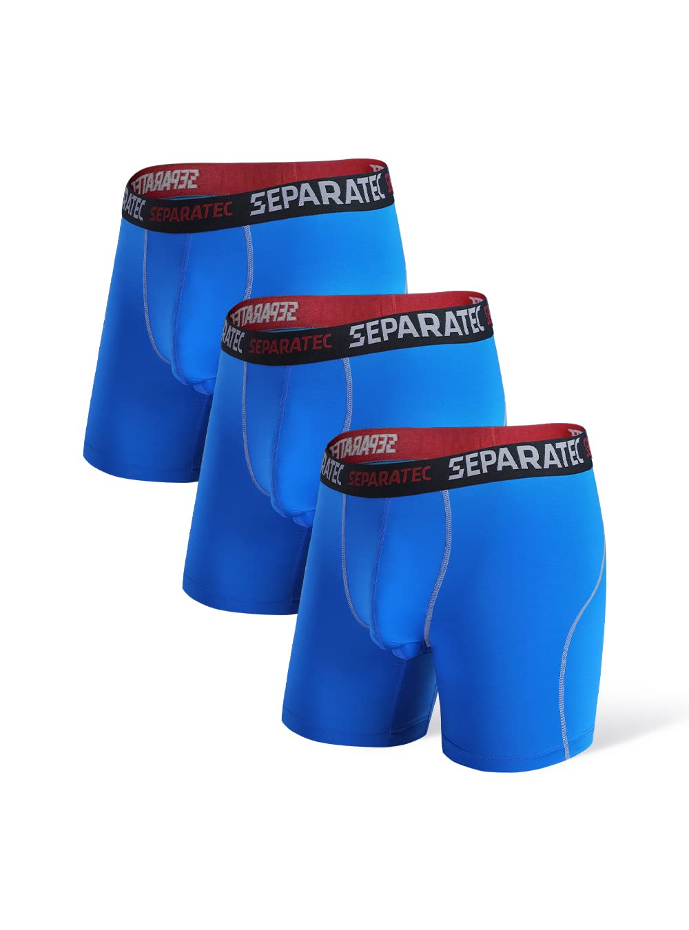 Separatec Men's Dual Pouch Boxer Briefs - 3 Pack Quick Dry Breathable Sports Underwear for Gym, Running & Everyday Comfort | Soft Polyamide Fabric with Supportive Design