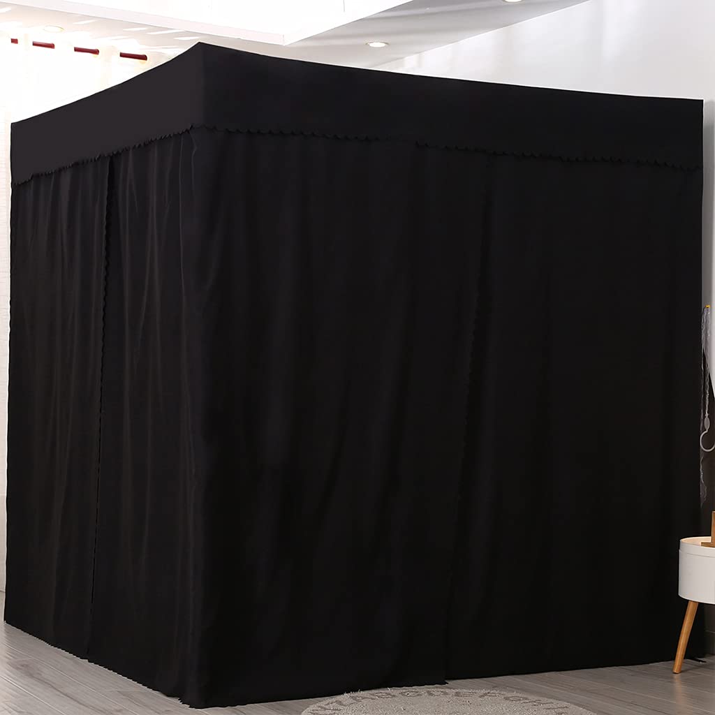 Elegant Princess 4-Poster Bed Canopy with Mosquito Net for Girls & Adults - Twin/Full/Queen/King Size Bedroom Decor (Solid Black, King) - Perfect for Kids' Rooms, Nursery Decor, and Romantic Bedroom Makeovers