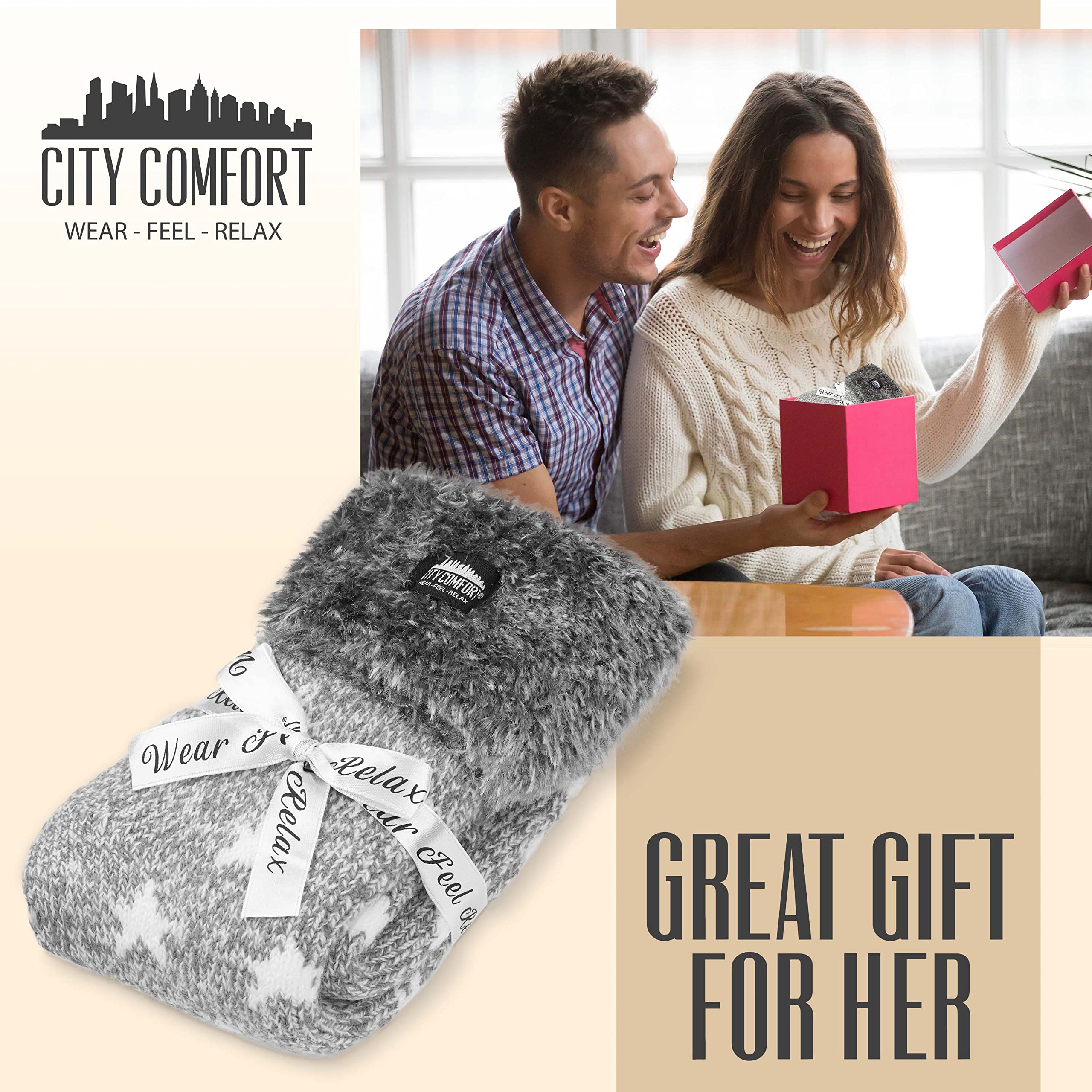 **Cozy Fleece Non-Slip Slipper Socks for Women & Teens - Warm Fluffy House Socks, One Size Fits Most - Perfect for Lounging, Relaxing & Gifts**    *(Use Cases: Ideal for cozy nights at home, relaxing by the fireplace, or as a thoughtful gift for birthdays and holidays.)*
