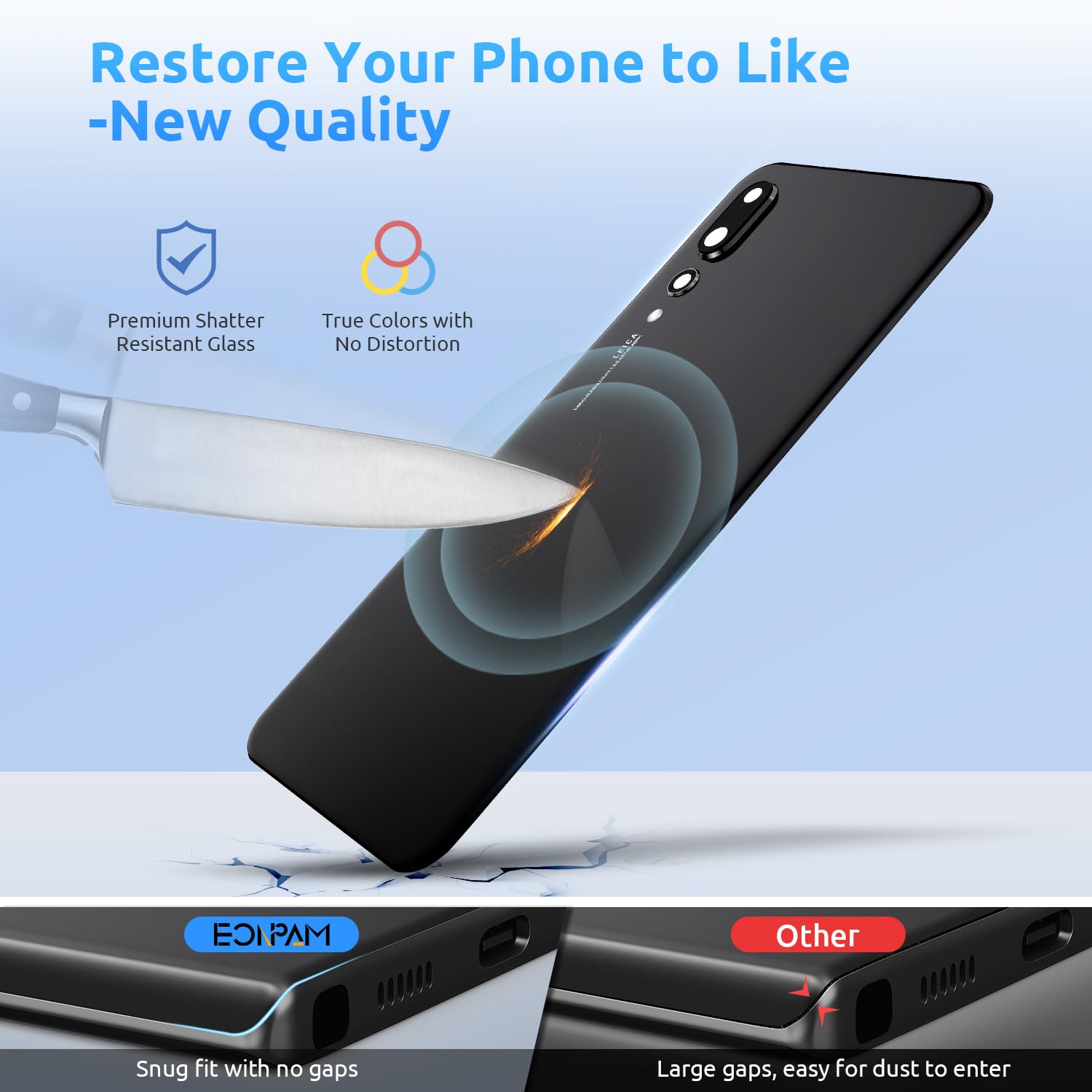 Original Huawei P20 Pro Back Glass Replacement - Genuine Rear Cover with Camera Lens & Repair Tools (Pink) | DIY Phone Repair Kit for Cracked/Damaged Back Panel Replacement