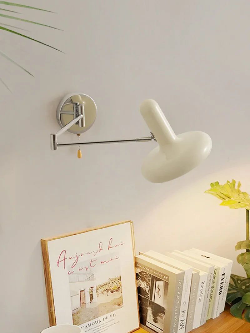 Swing Arm Wall Lamp with Adjustable Elbow Rocker - Modern Reading Light for Bedroom, Living Room, and Office
