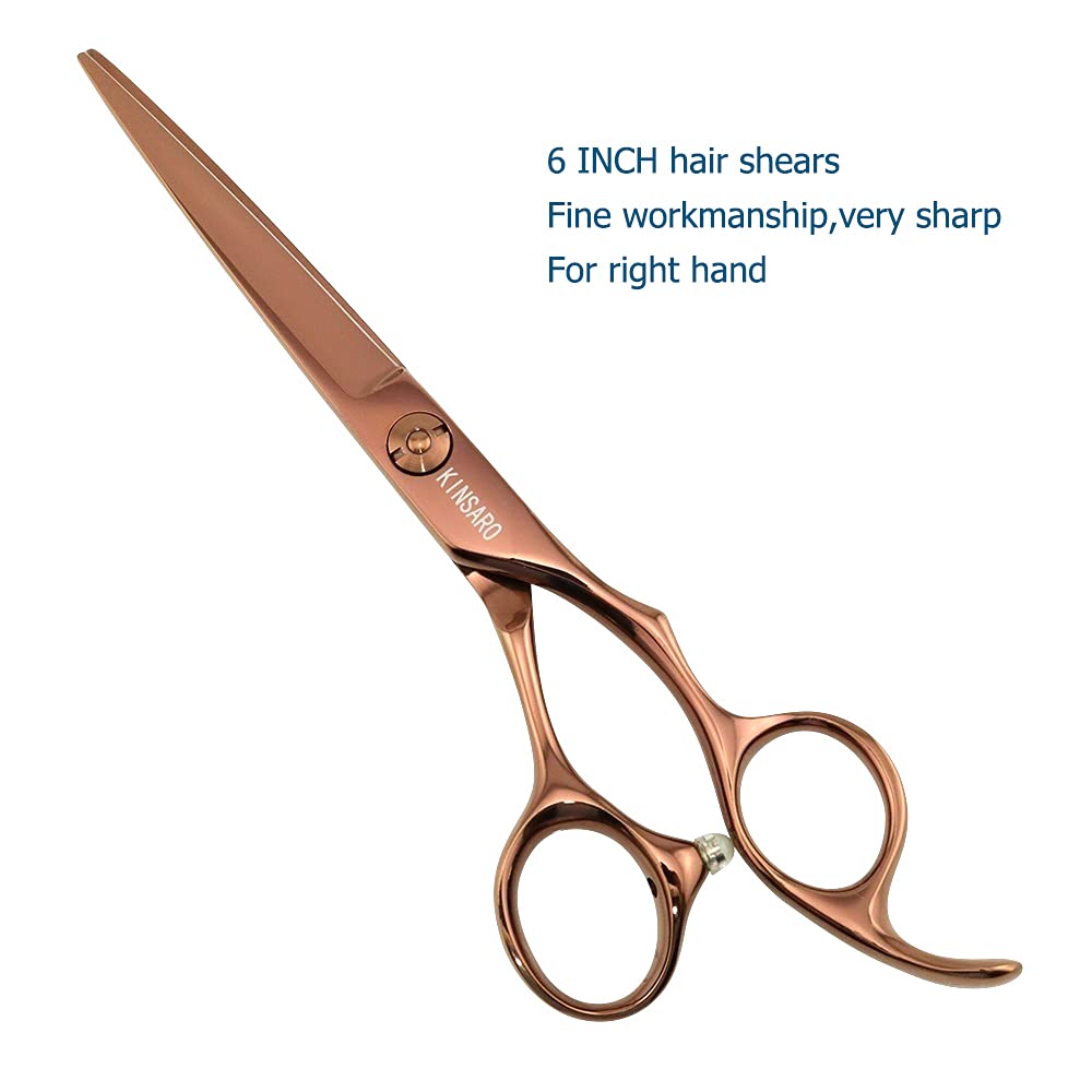 Professional 6 Inch Hair Cutting Shears - 440C Stainless Steel Barber Scissors with Convex Edge for Precision Haircuts | KINSARO Salon & Home Use Hairdressing Shears