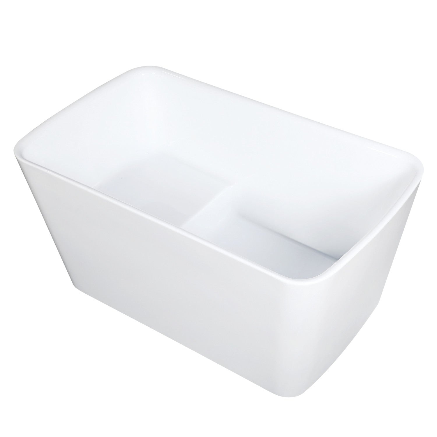 Aqua Eden 55 Inch Acrylic Freestanding Bathtub - Rectangular Double Ended Soaking Tub with Drain & Built-in Seat, Glossy White - Perfect for Luxury Bathroom & Spa Relaxation