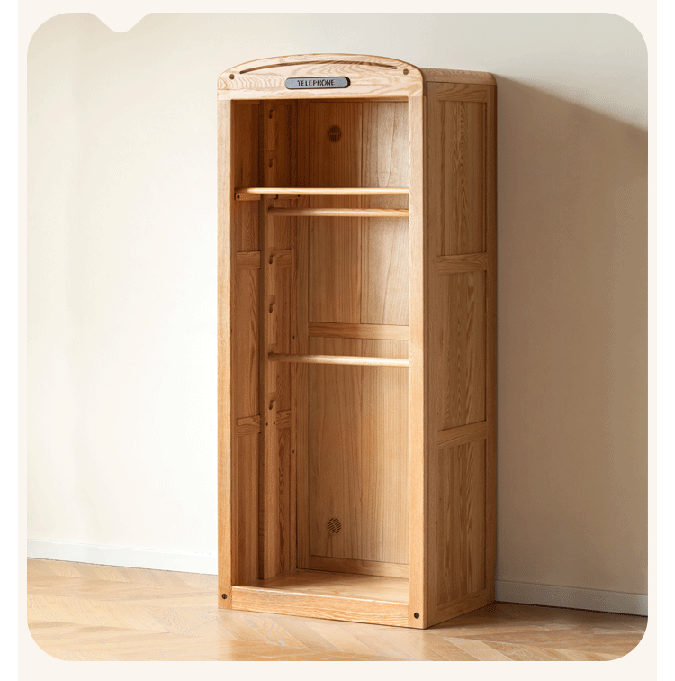 Solid Oak Wood Kids Wardrobe - Durable & Stylish Storage for Bedroom, Nursery, or Playroom Organization