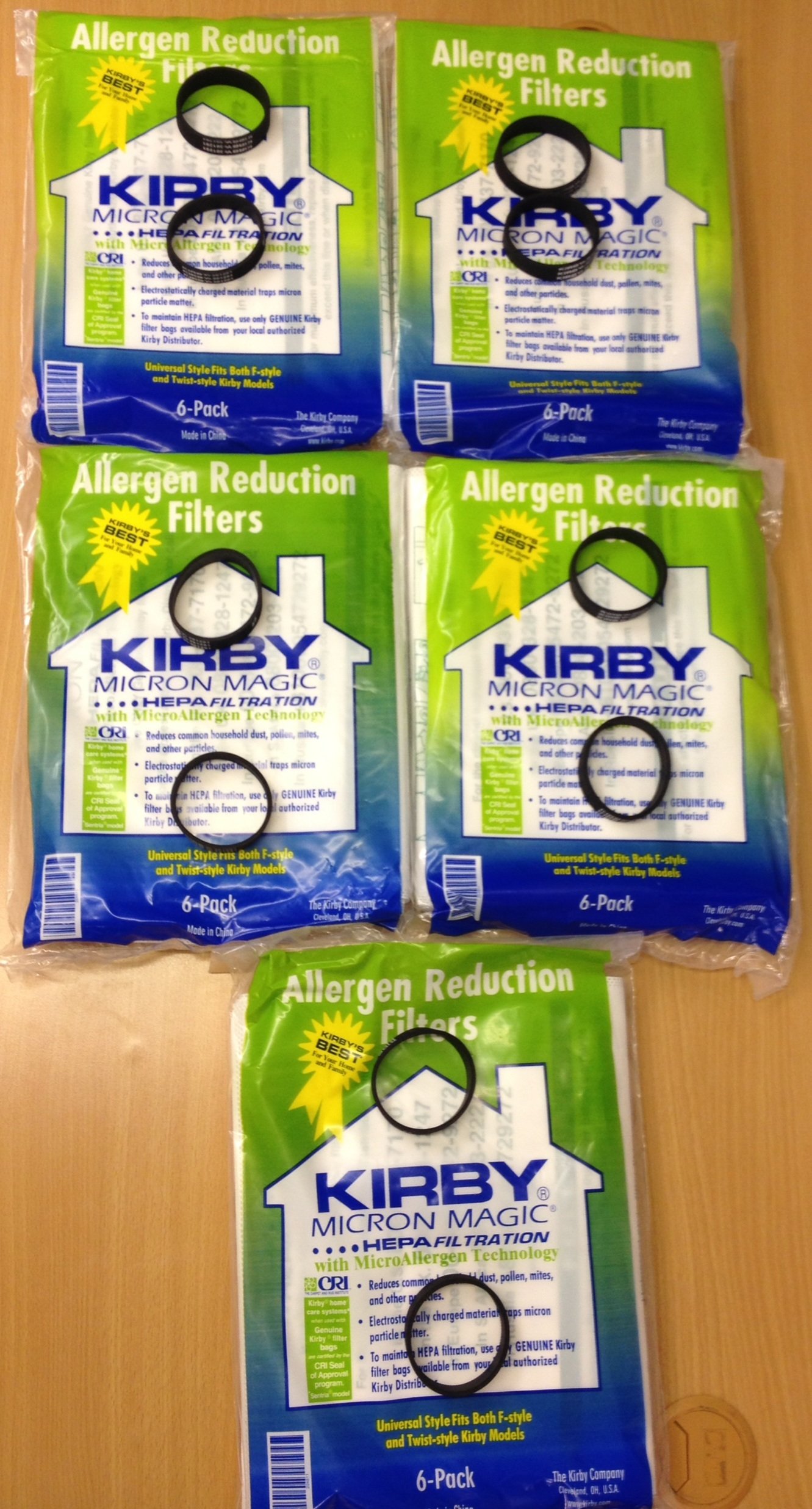 **Genuine Kirby Universal HEPA White Cloth Bags (5 Packs, 30 Bags) & Kirby Belts (10 Pack) - Compatible with Kirby #204811 & #301289 - Ideal for Home Cleaning & Vacuum Maintenance**