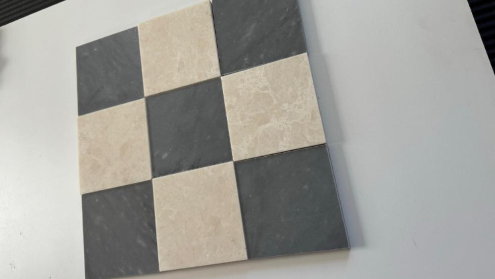 Premium Bardiglio Imperial & White Pearl Checkerboard Tiles - Polished or Honed Finish for Kitchen Backsplash, Bathroom Flooring & Luxury Interior Design