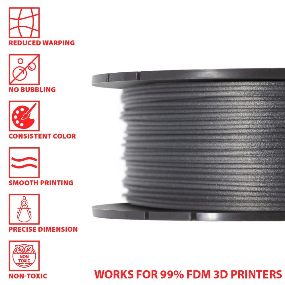 XYZPrinting ABS 3D Printer Filament 1.75mm Black - High Precision +/-0.02mm, 1kg Spool, No NFC - Perfect for 3D Printing Models, Prototypes & DIY Projects