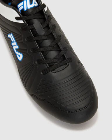 FILA Men's Erba Black/Blue Football Cleats - Lightweight Soccer Shoes for Men with Enhanced Traction & Comfort - Perfect for Training, Matches & Turf Play