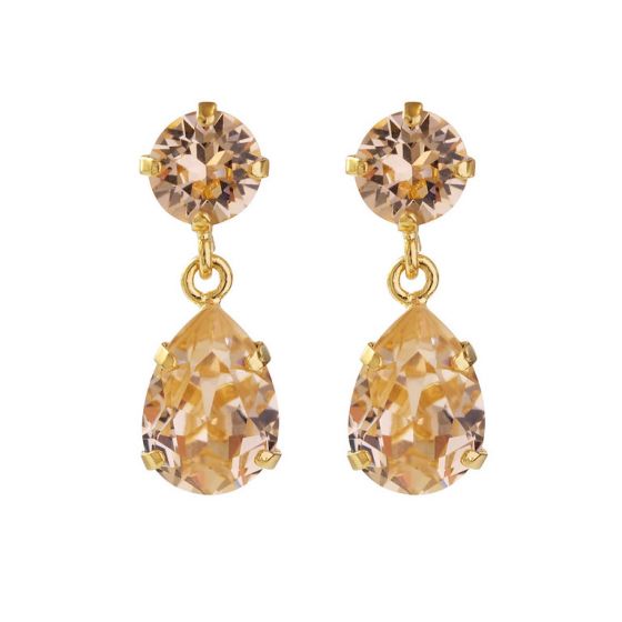 Mini Drop Peach Earrings – Dainty & Elegant Gold-Plated Studs for Women | Perfect for Everyday Wear, Parties & Gifts