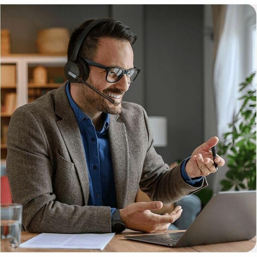 Yealink WH64 Hybrid Wireless DECT Headset with Bluetooth - 492ft Range, 32H Talk Time, Noise Cancelling Mic for Teams/Zoom/Skype - UC Certified PC Headset with Charging Stand - Perfect for Remote Work & Call Centers