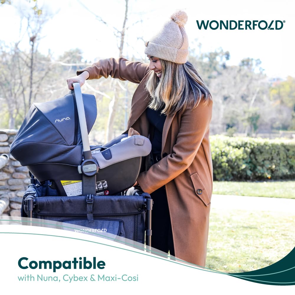 Wonderfold W2 Series Stroller Wagon Car Seat Adapter - Secure Infant Car Seat Attachment for Baby & Toddler | Fits W2 Wagons Only | Perfect for Family Outings, Park Visits & Shopping Trips