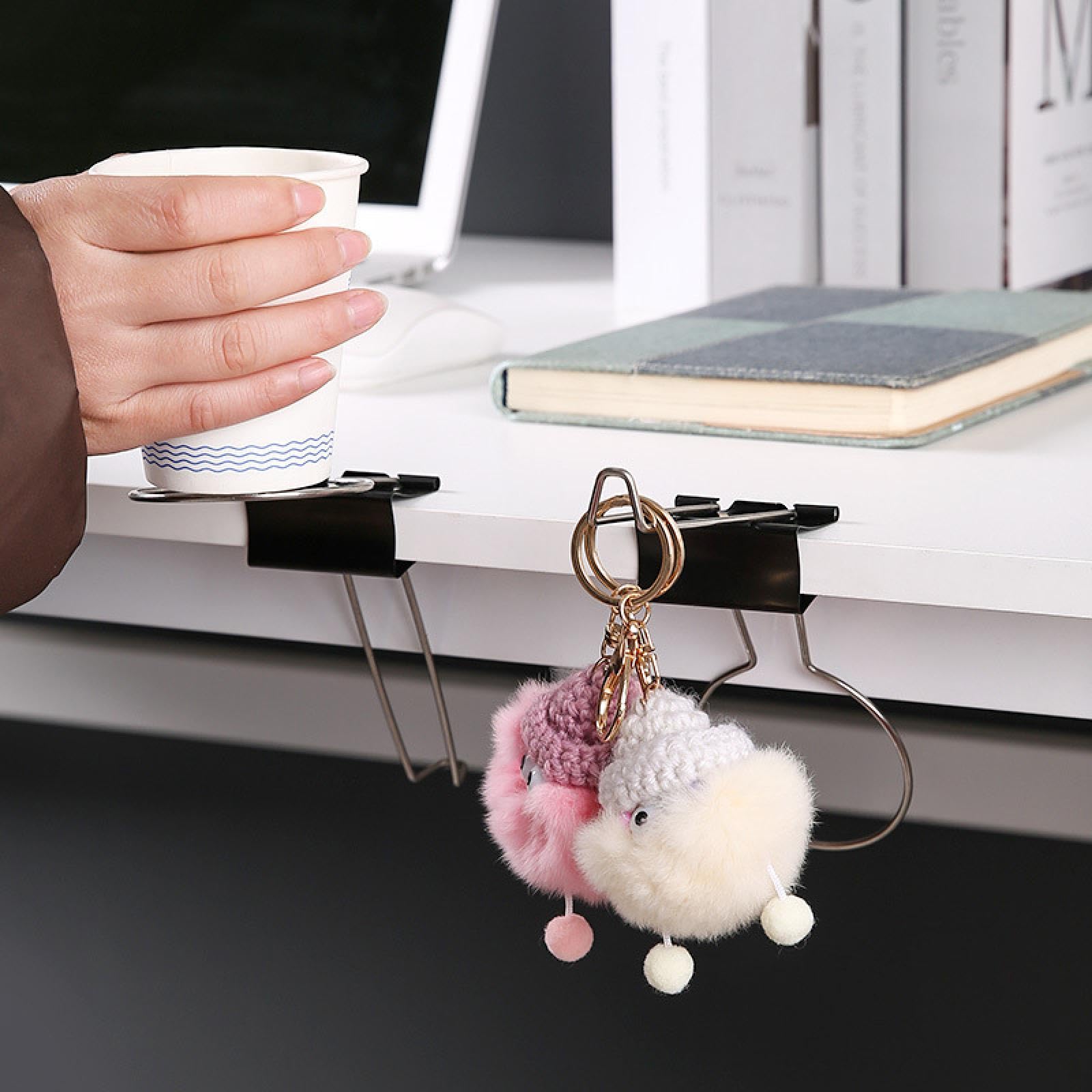 Stylish Desk Cup Holder Clamp - Secure Coffee Mug & Water Bottle Organizer for Office, Home, or Car Use | Perfect for Workspace, Study, and Travel Accessories