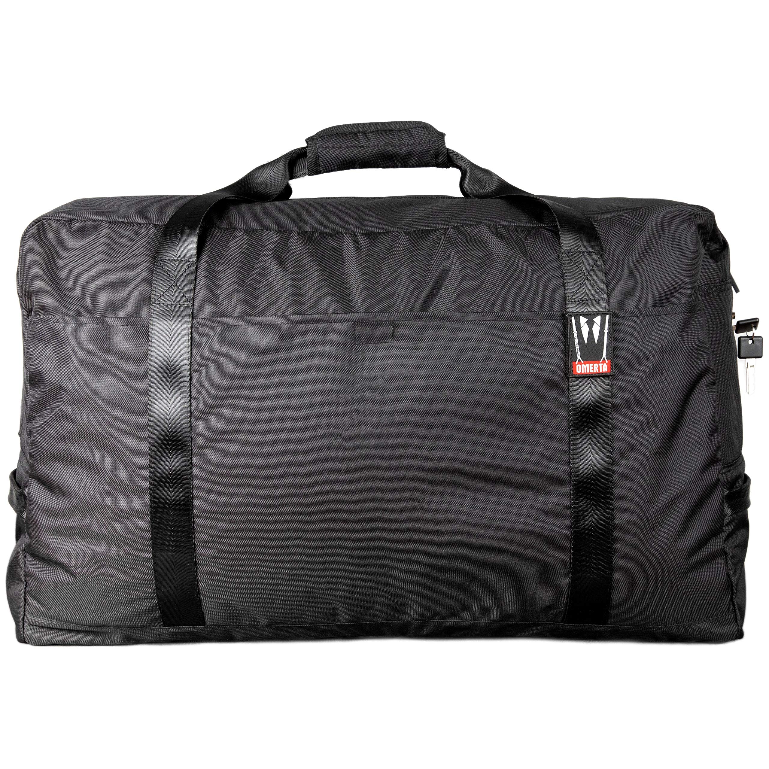 DIME BAGS Odor Proof Cleaner - Large Carbon-Lined Lockable Duffle Bag with Zipper for Travel, Gym & Storage (Black) | Smell Proof & Secure Storage Solution