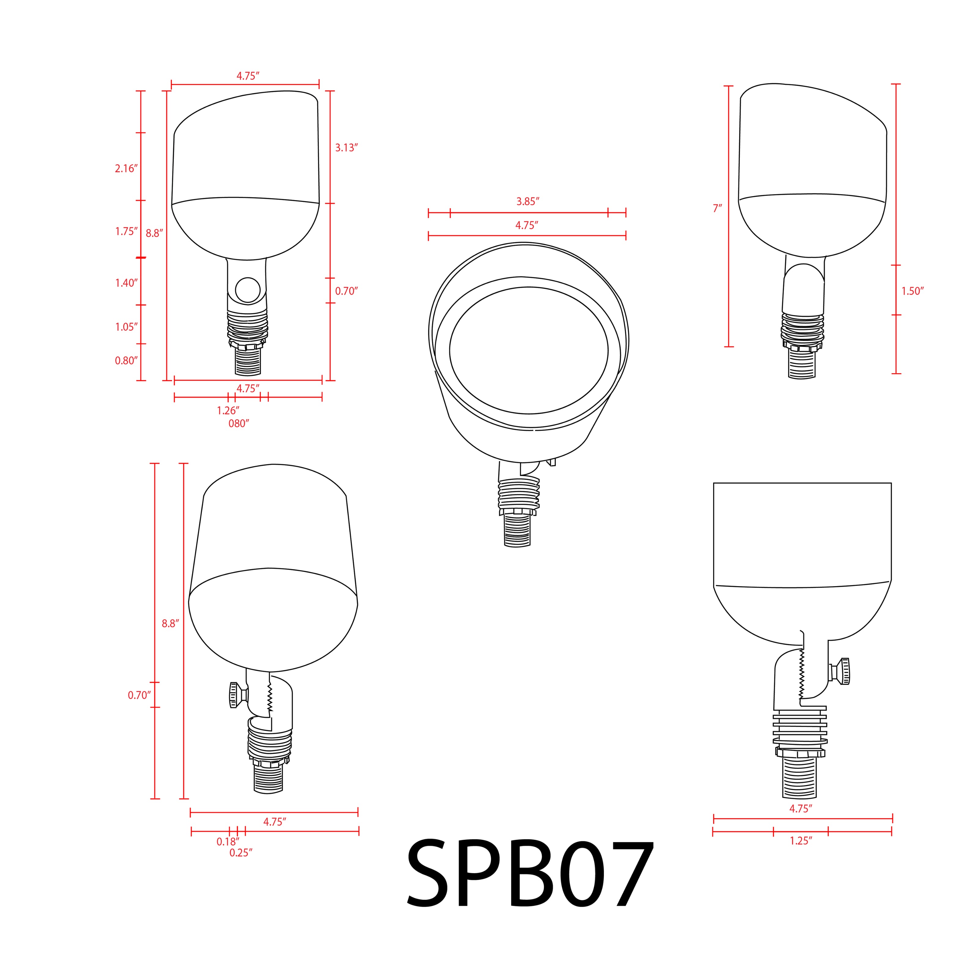 SPB07 4x/8x/12x Brass PAR36 12V Outdoor LED Flood Light - Low Voltage Landscape Lighting - 10W 160° 3000K Warm White Bulb - Perfect for Garden, Pathway, and Patio Illumination