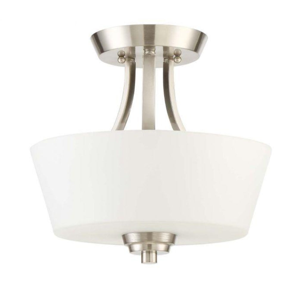 Venice Semi Flush Mount Ceiling Light - Modern Crystal Glass Fixture for Bedroom, Living Room, Dining Room & Hallway Lighting