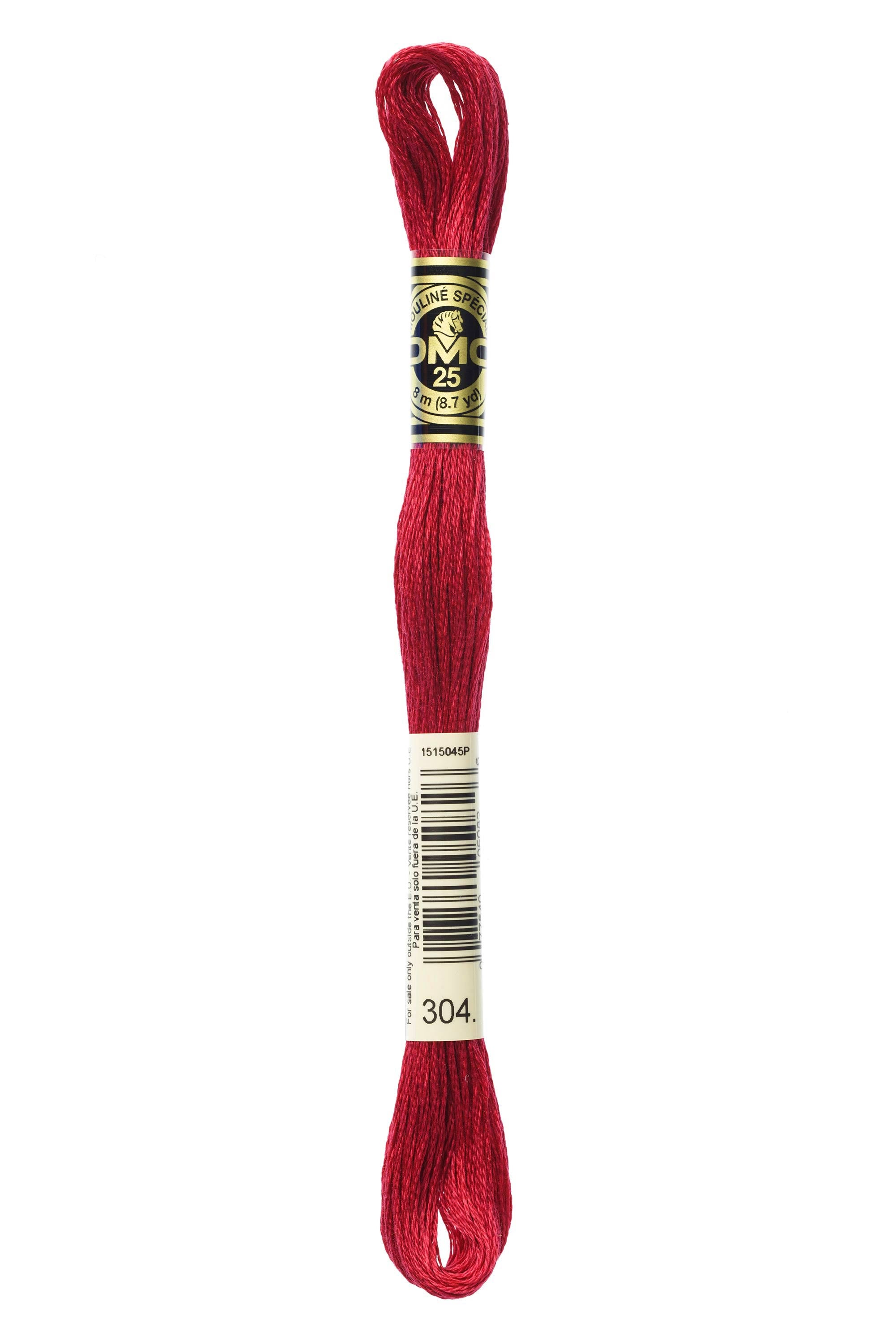 DMC 304 Cotton Embroidery Floss - 6 Stranded Premium Thread for Cross Stitch, Needlework & Hand Embroidery - Perfect for DIY Crafts, Scrapbooking & Sewing Projects