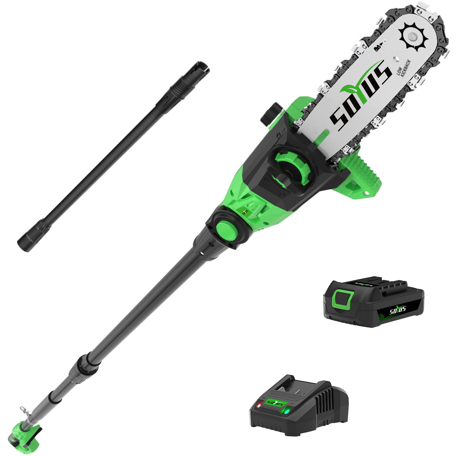 8-Inch Cordless Pole Saw with 15-Foot Max Reach | 16ft/s Speed & Auto Oiling | Multi-Angle Pole Chainsaw for Tree Trimming | Includes 2.0Ah Battery & Charger | Perfect for Landscaping, Garden Maintenance & DIY Projects