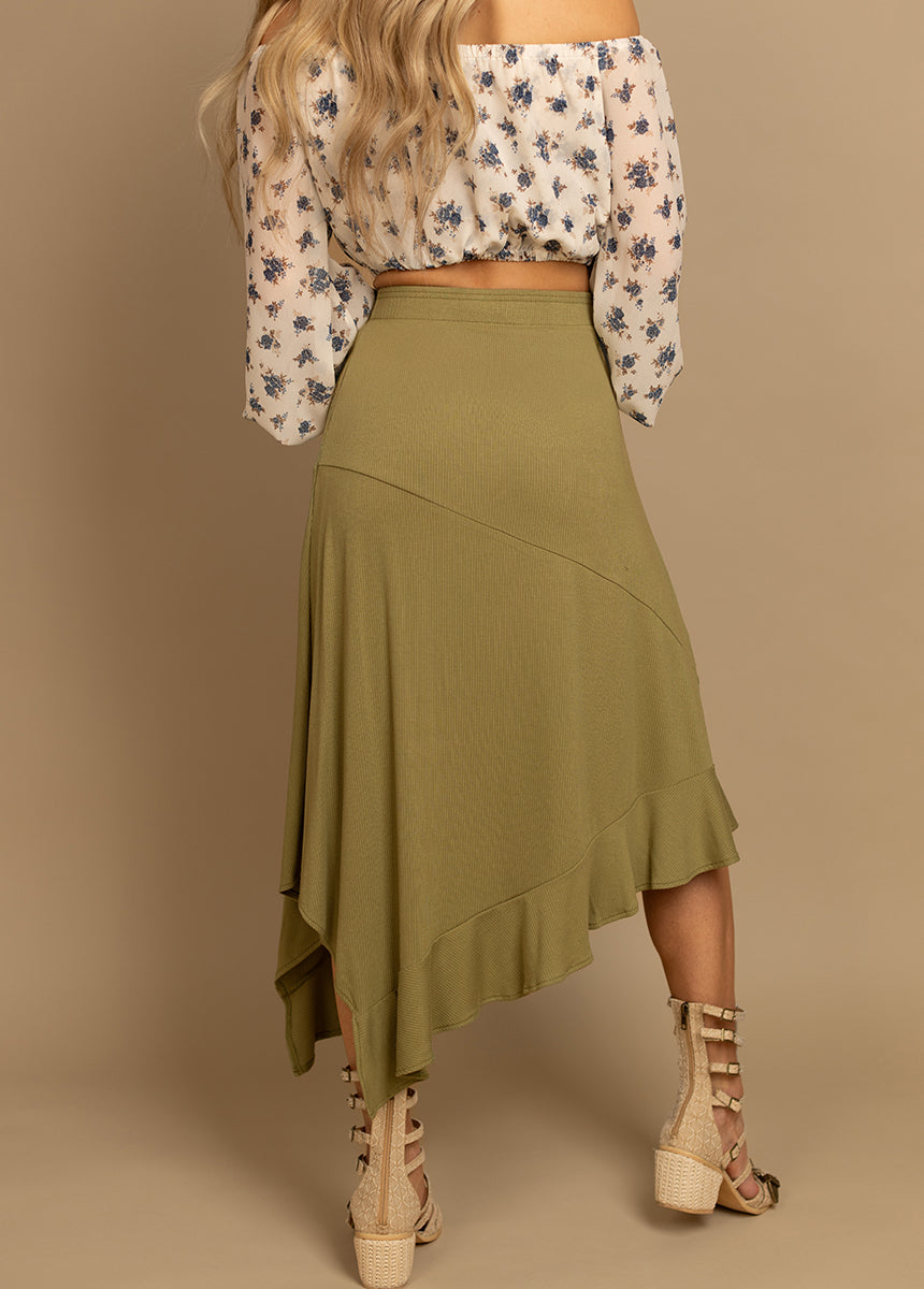 Lysha Skirt in Light Oregano - Flowy Midi Skirt for Women | Casual & Boho Style | Perfect for Summer Outfits, Beach Vacations and Date Nights