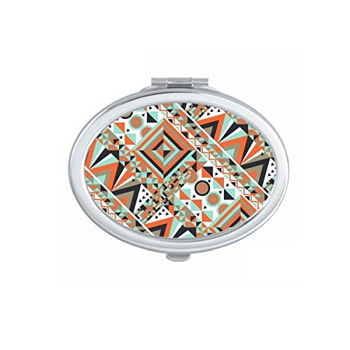 DIYthinker Square Triangular Geometric Pattern Mirror - Portable Folding Double-Sided Makeup Mirror for Travel, Home, and Vanity Use