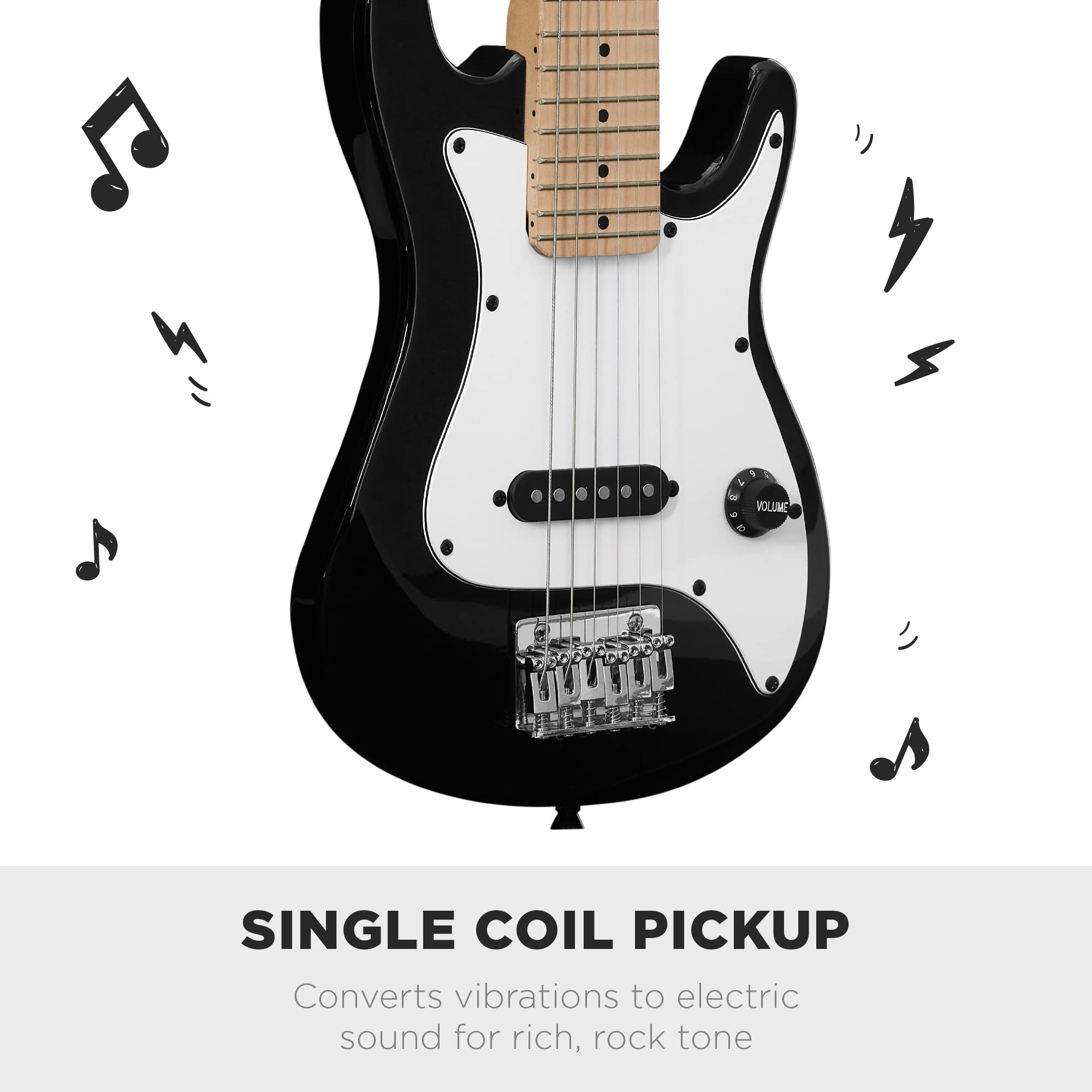 Best Choice Products 30-inch Electric Guitar Starter Kit for Beginners with 5W Amp, Gig Bag, Strap, Strings & Picks - Black | Perfect for Learning, Practice & Home Performances