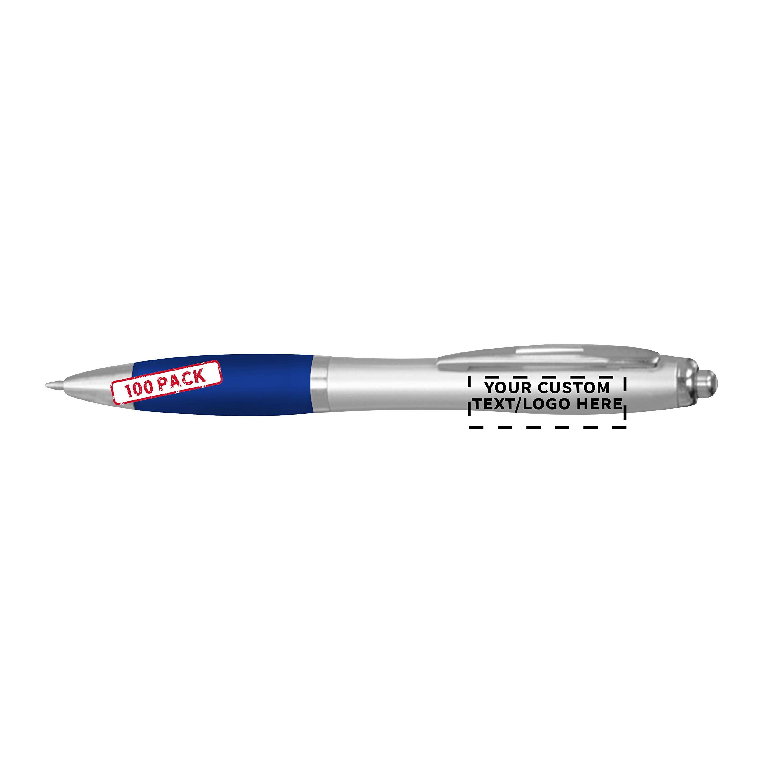 Custom Colored Grip Gel Pens - 100-Piece Bulk Pack with Personalized Options | Premium Smooth Writing for Office, School & Business | Ideal for Tradeshows, Events & Gift Giving - Blue