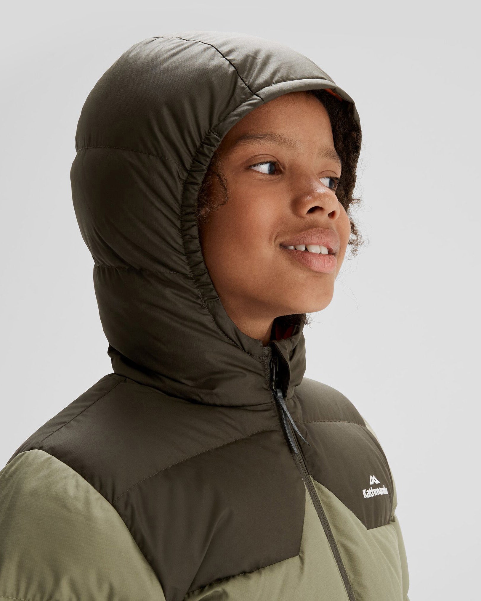 Boys' Epiq Down Jacket - Waterproof Winter Coat for Kids, Warm Puffer Jacket with Hood, Beech/Dark Moss - Perfect for Snow Play, Skiing & Outdoor Adventures