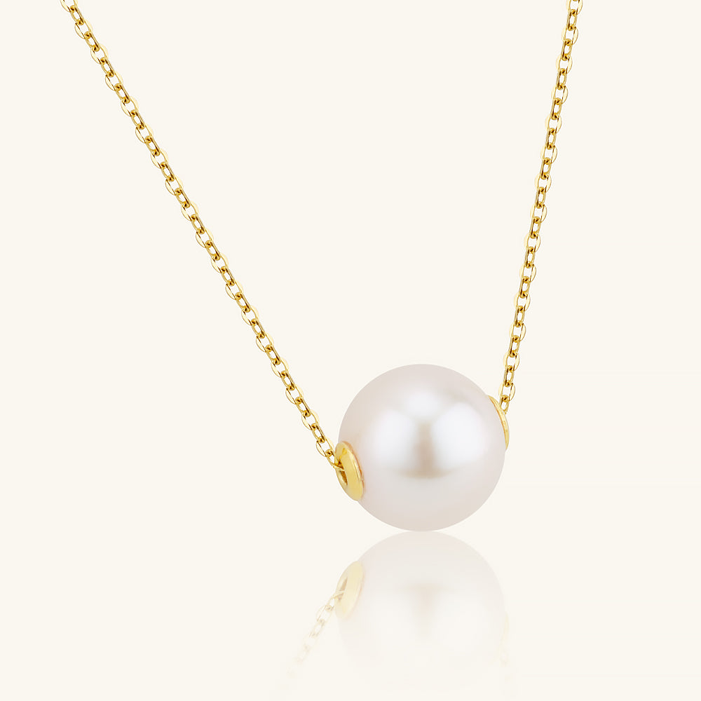 Solitaire AAAA Pearl Pendant Necklace - Premium White Pearl Jewelry for Women - Elegant Gift for Birthday, Anniversary & Valentine's Day
